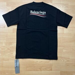 Balenciaga Black Tee with Logo Accent